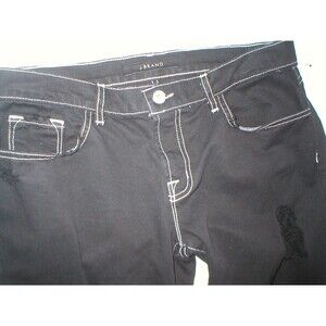 New J Brand Jeans Womens Black White Stitching Destroyed 28 Mid rise Skinny